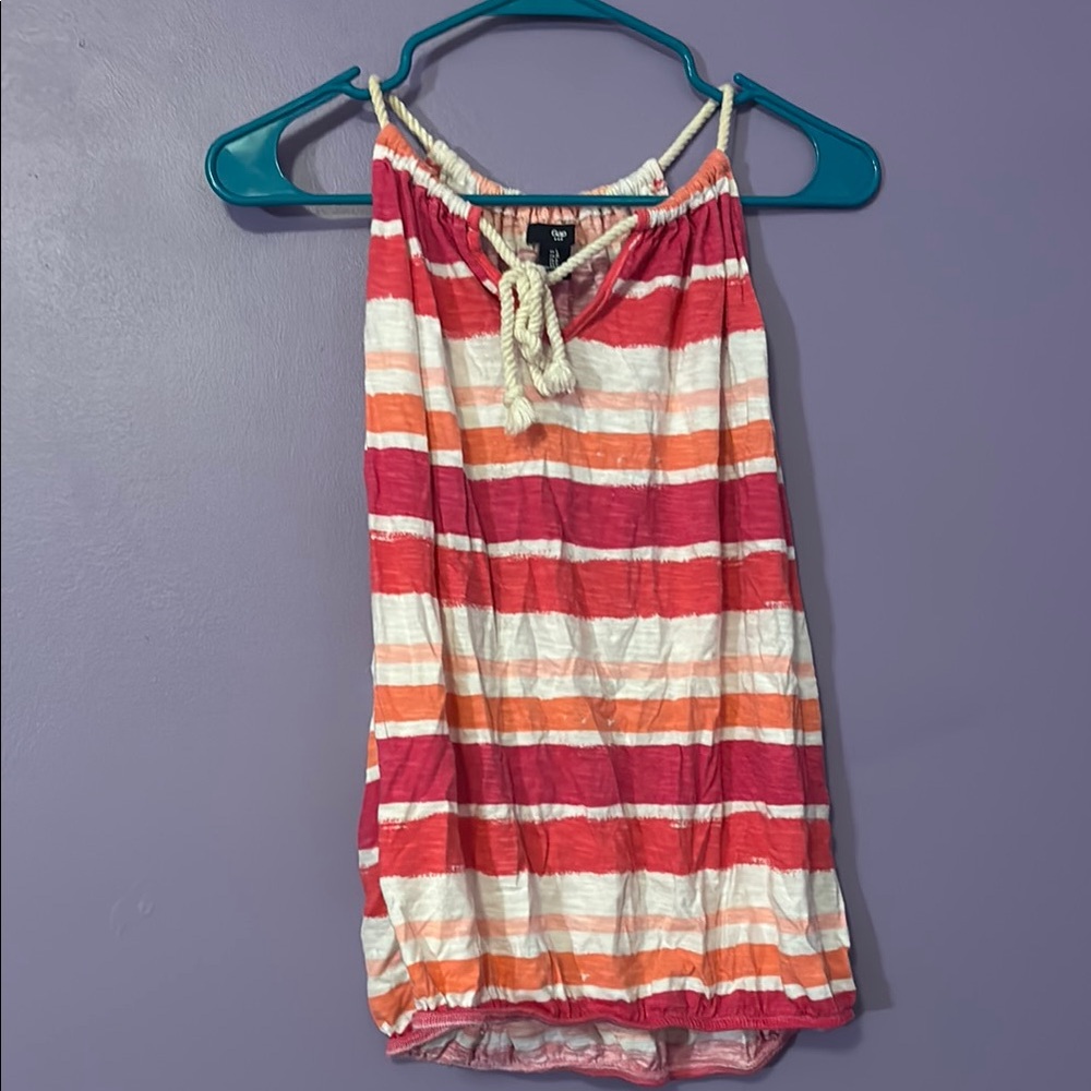 Old Navy Striped Halter Top - Pink, White, Orange